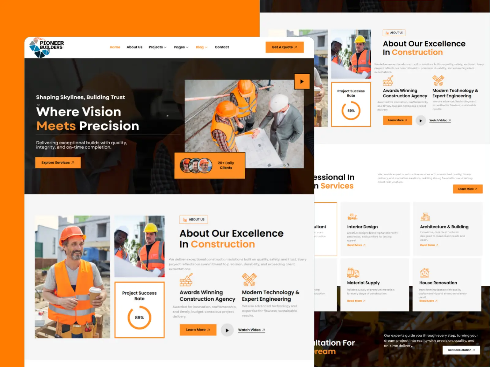 general contractor website design