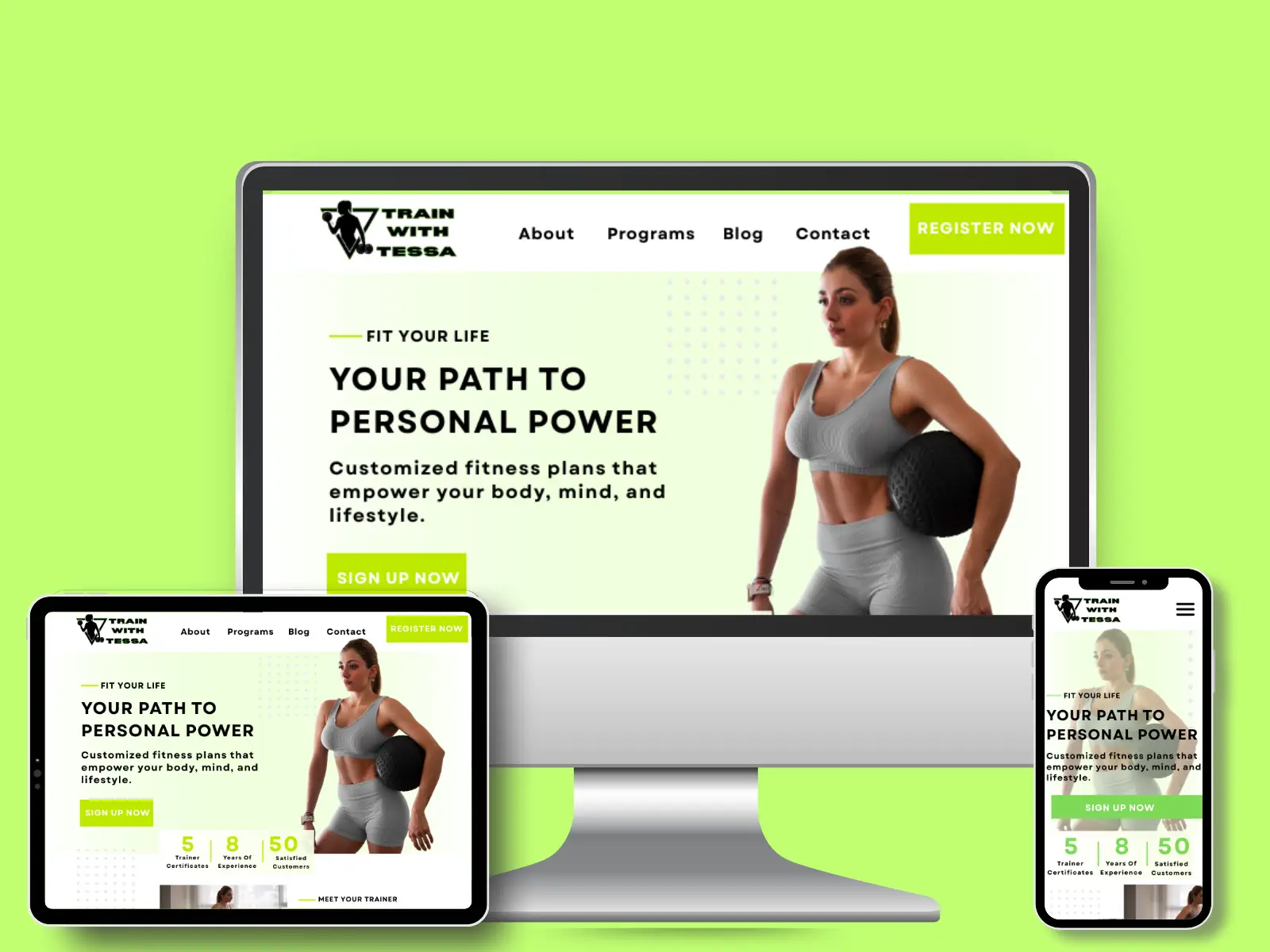 best personal trainer website design