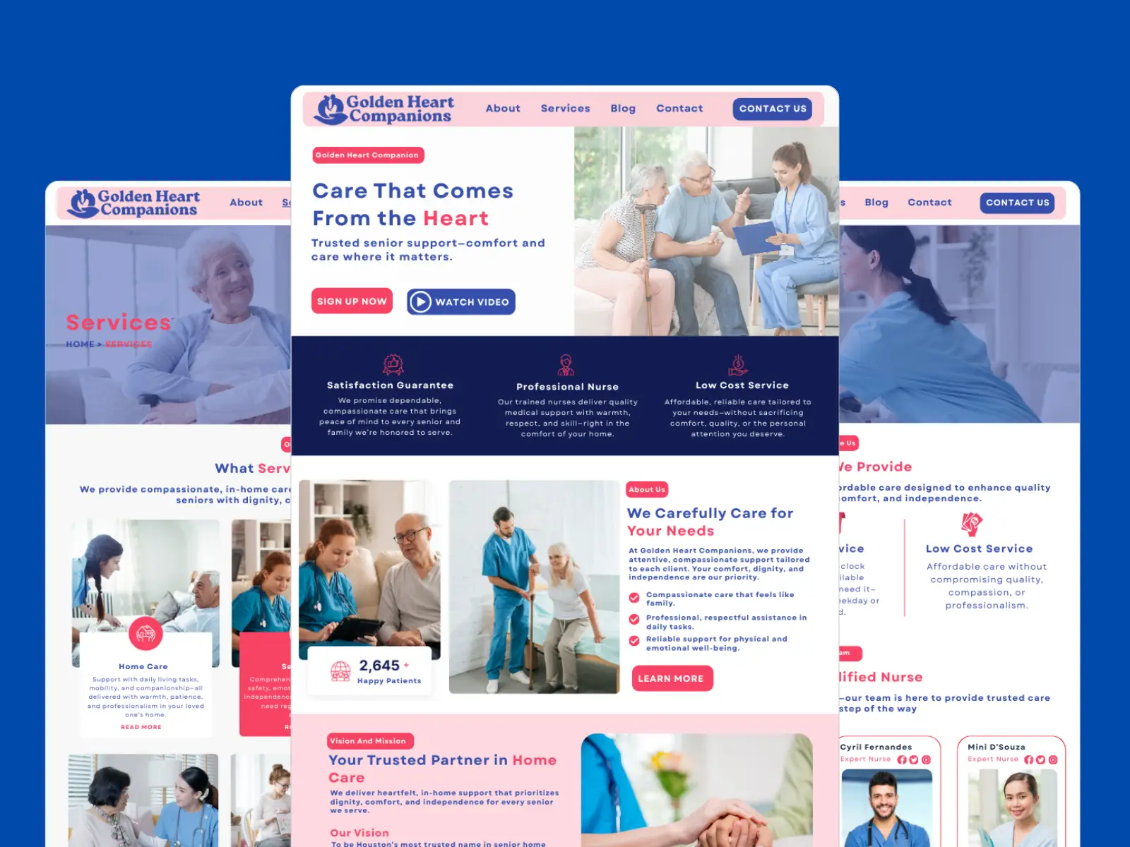home health care website design