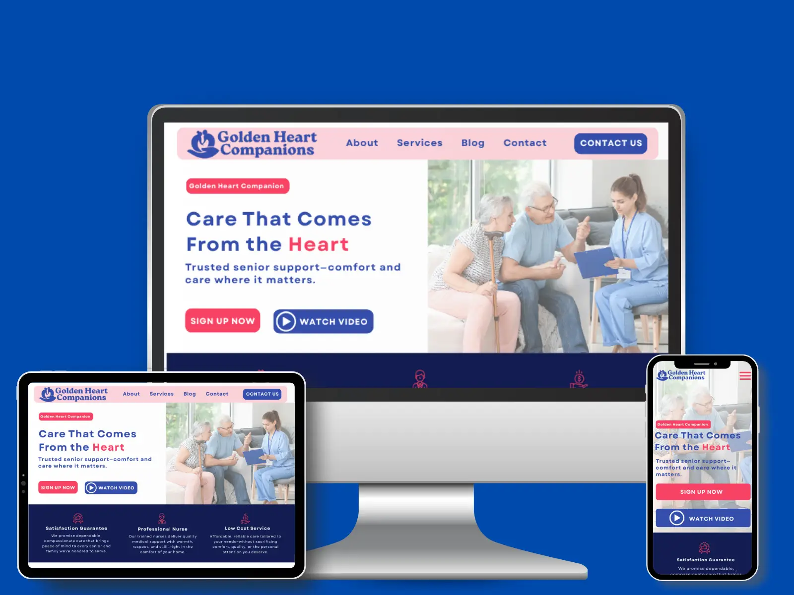 in-home care website design
