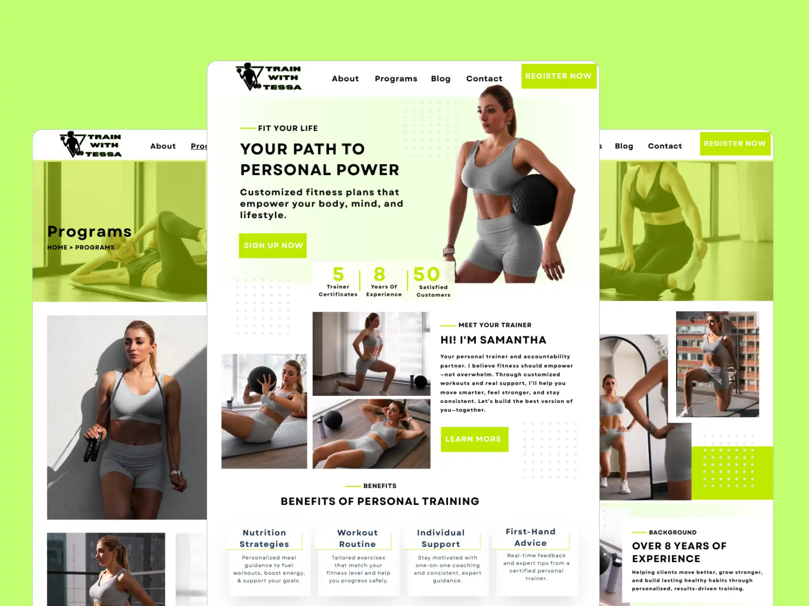 personal training website builder