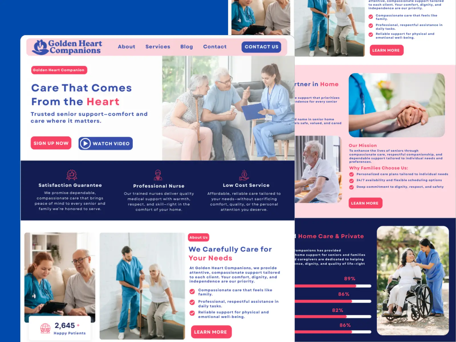 senior care website design